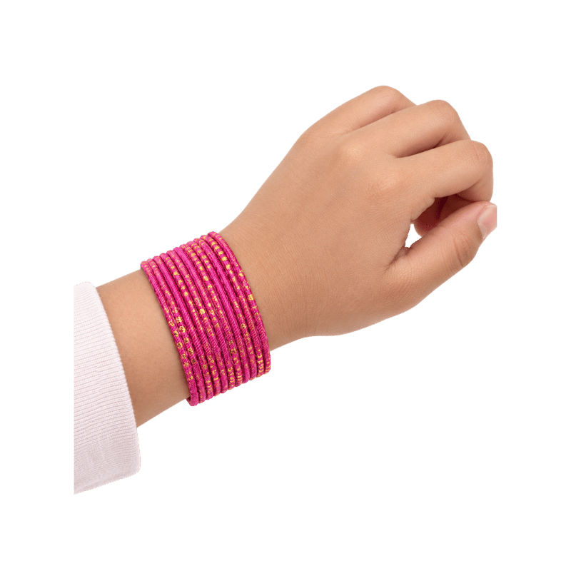 Riya Kids Bangles Set of 24 - Magenta Pink - Size 1.14-Global Food Hub
