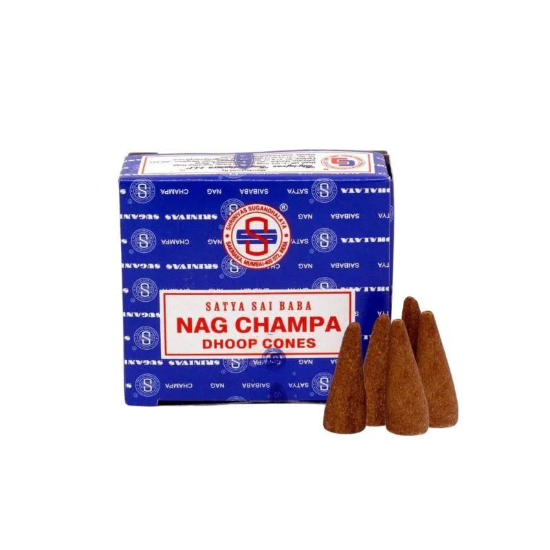 Satya Nag Champa Dhoop Cones - 12 Cones-Global Food Hub