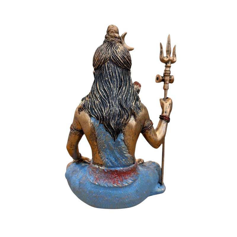 Seated Shiva with Trident - Polyresin Statue-Global Food Hub