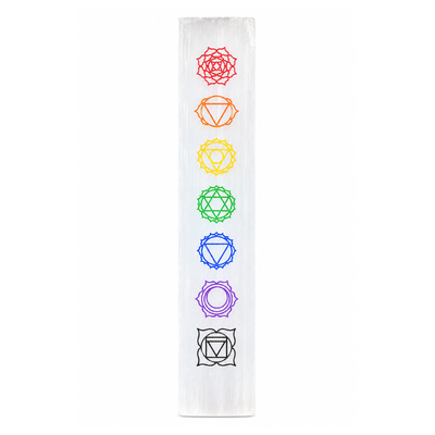 Selenite 7 Chakra Healing & Crystal Charging Stick – Rectangular-Global Food Hub
