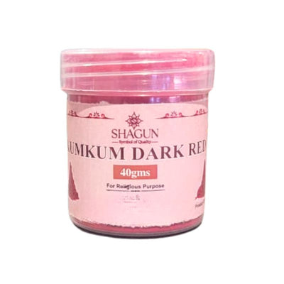 Shagun Kumkum Dark Red Powder - 40g-Global Food Hub