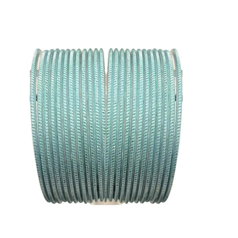 Sharmili Metal Bangles Size 2.10 - Set of 24 - Coral Green-Global Food Hub
