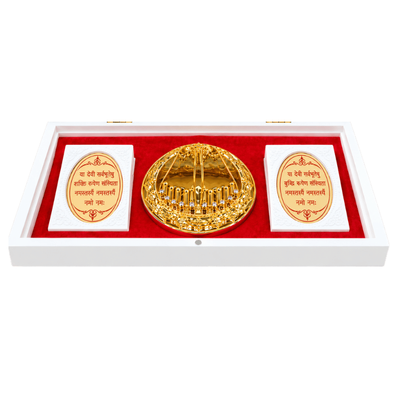 Sherawali Mata Photo Frame With Charan Paduka Gift Set - A-Global Food Hub