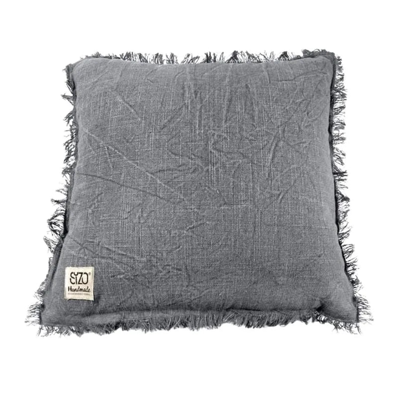 Sizo Handmade Cushion Cotton Denim Gray 45 x 45cm-Global Food Hub