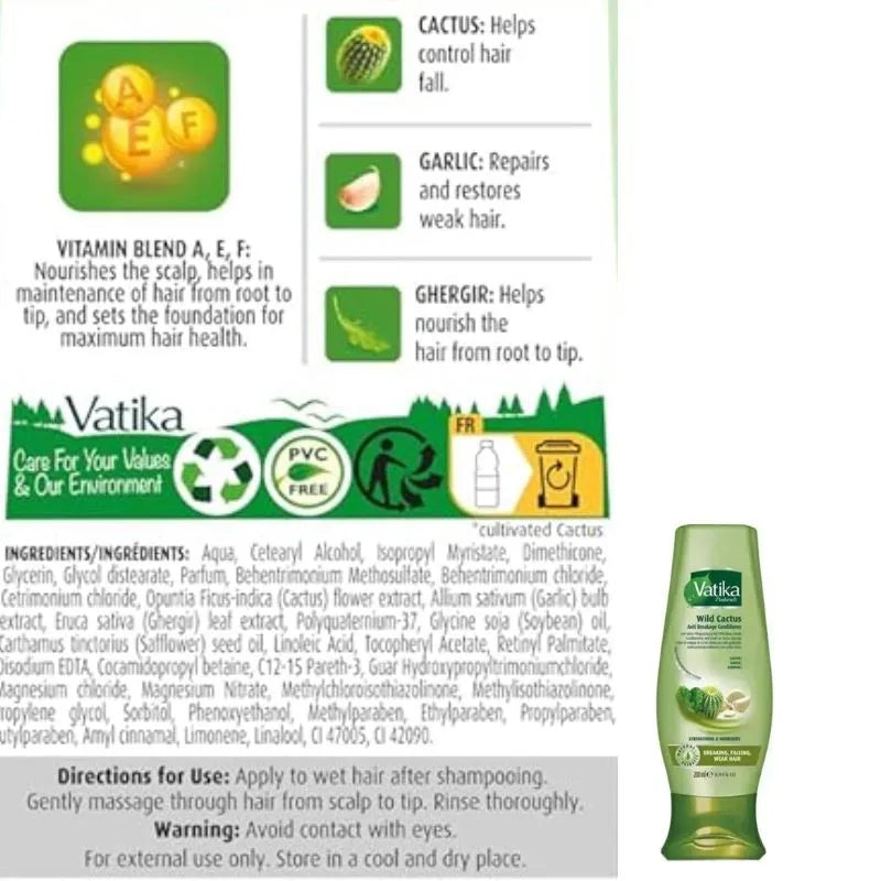 Vatika Wild Cactus Conditioner - 200ml-Global Food Hub
