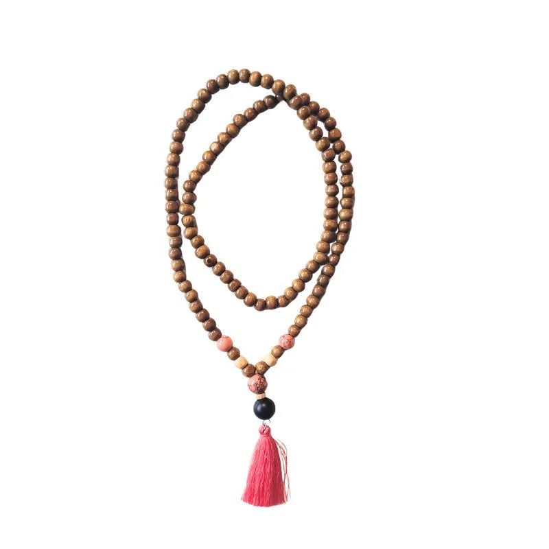 Wooden Beads Necklace Pink-Global Food Hub