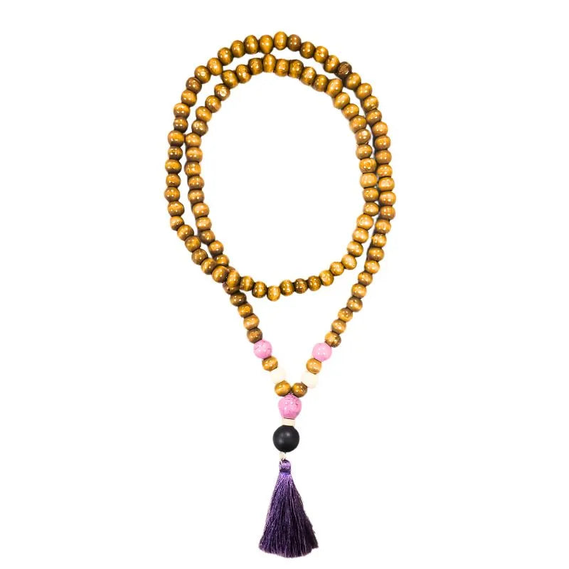 Wooden Beads Necklace Purple-Global Food Hub