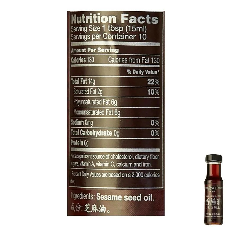 Yeo's Pure Sesame Oil - 150ml-Global Food Hub