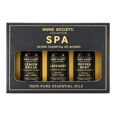 Spa Fragrance Essential Oil Pack - 3 x 10ML - Lemongrass, Lavender, Peppermint