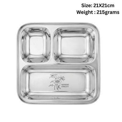 Stainless Steel Plate / Thali 21X21 cm