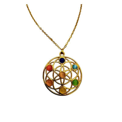 7 Chakra Necklace Gold Colour-Global Food Hub