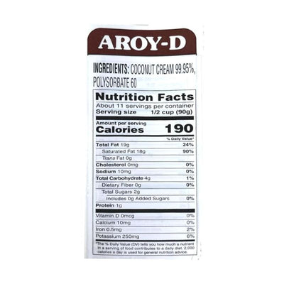 AROY-D - Coconut Milk UHT 19% Fat - 1L-Global Food Hub
