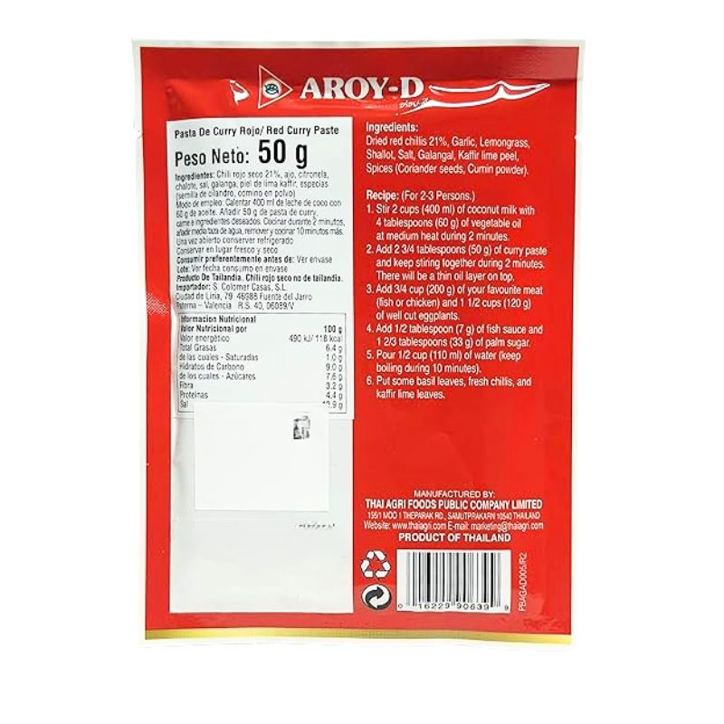 Aroy-D Red Curry Paste - 50g-Global Food Hub