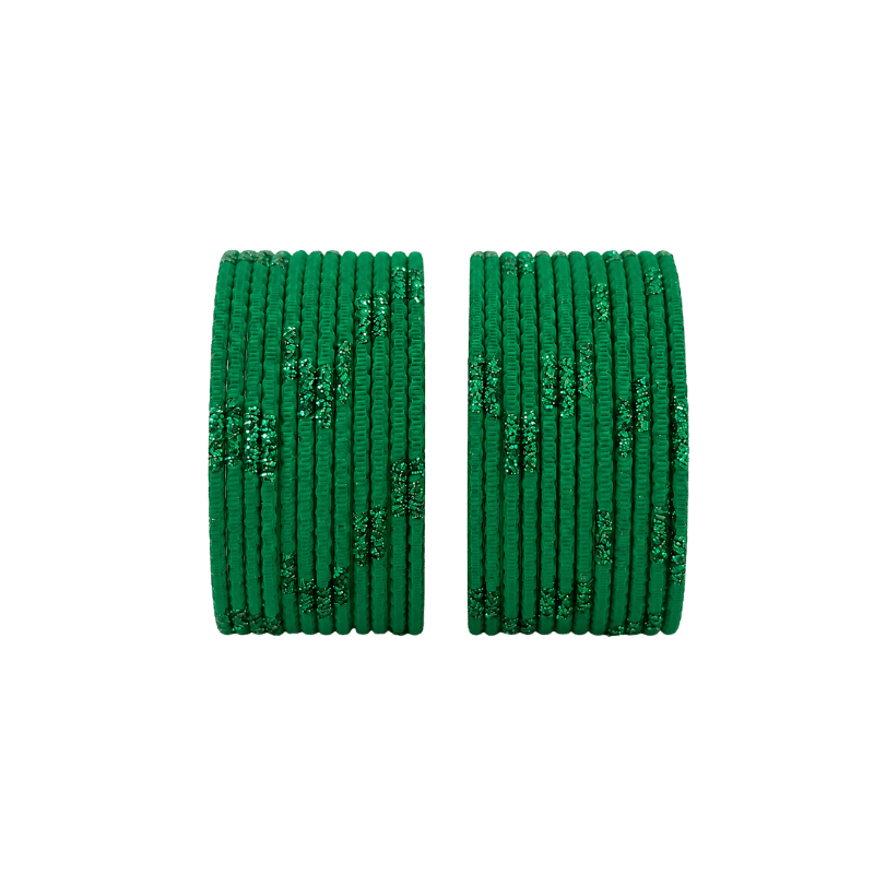Aadhya Kids Bangles Set of 24 - Dark Green - Size 1.14-Global Food Hub