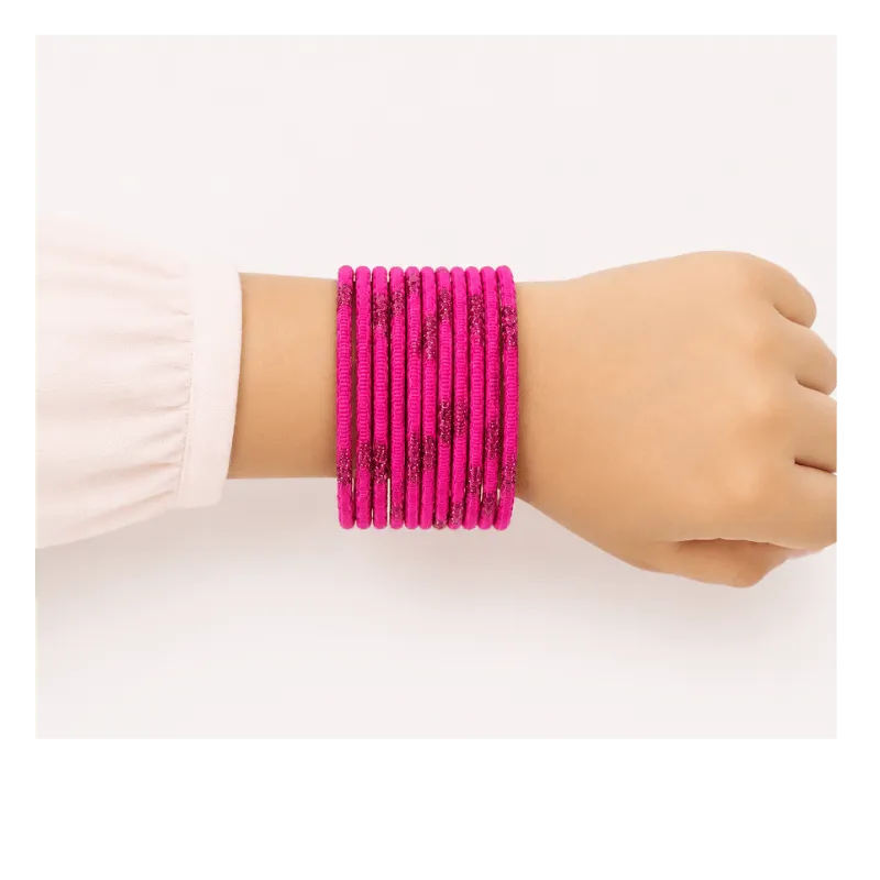 Aadhya Kids Bangles Set of 24 - Dark Pink- Size 2.00-Global Food Hub