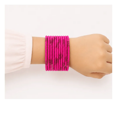 Aadhya Kids Bangles Set of 24 - Dark Pink- Size 2.00-Global Food Hub