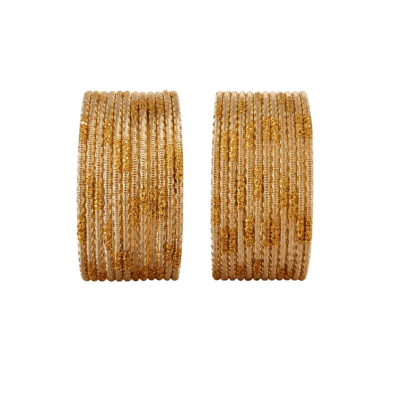 Aadhya Kids Bangles Set of 24 - Golden - Size 2.20-Global Food Hub