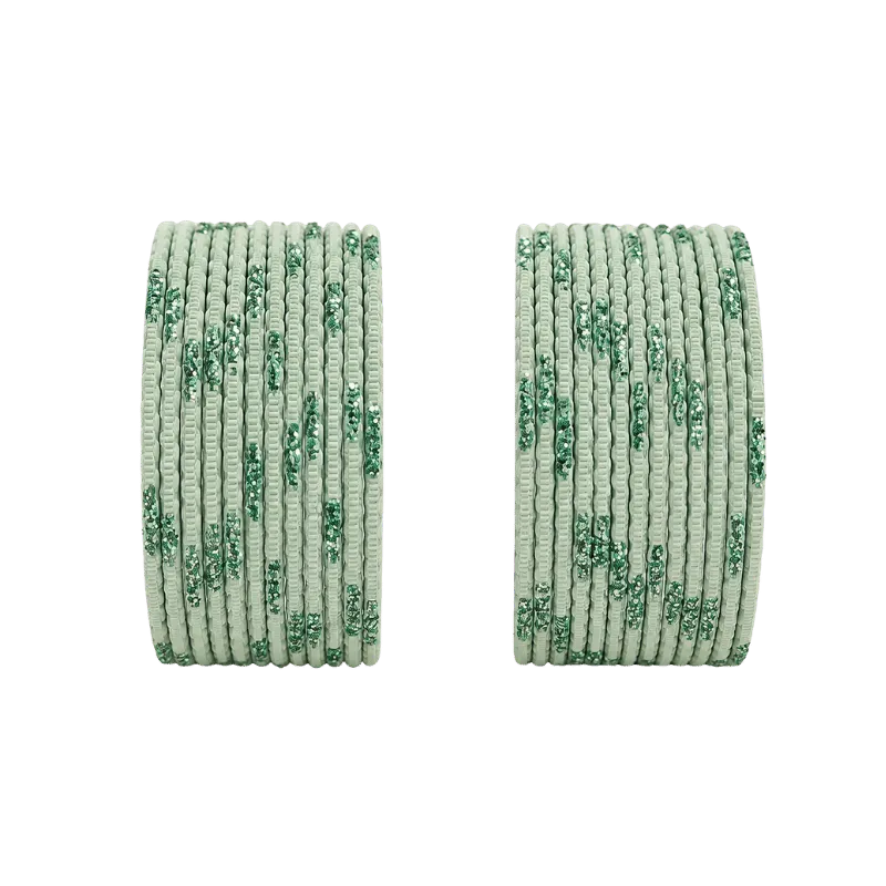 Aadhya Kids Bangles Set of 24 - Mint Green- Size 2.20-Global Food Hub