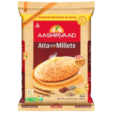 Aashirvaad Atta With Millets - 2.2kg-Global Food Hub