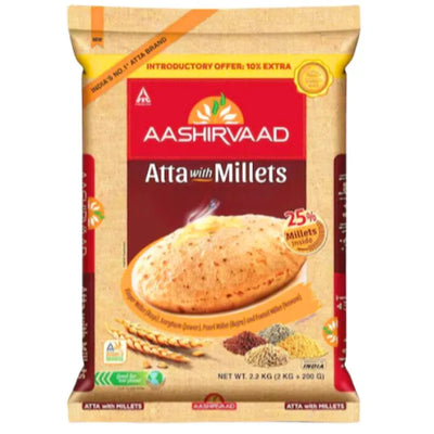 Aashirvaad Atta With Millets - 2.2kg-Global Food Hub