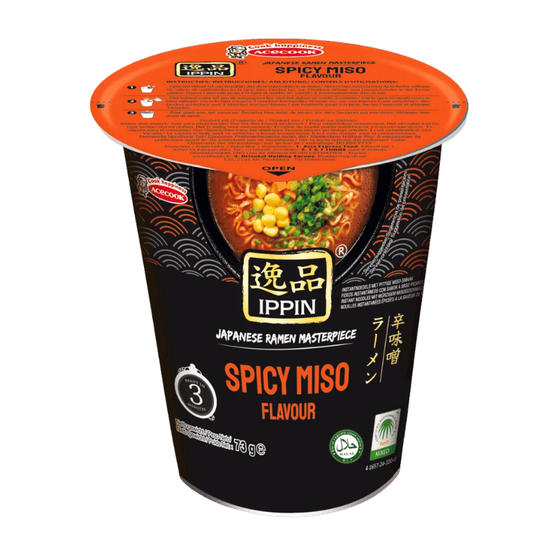 Acecook Instant Noodles Spicy Miso Ippin Cup - 73g-Global Food Hub