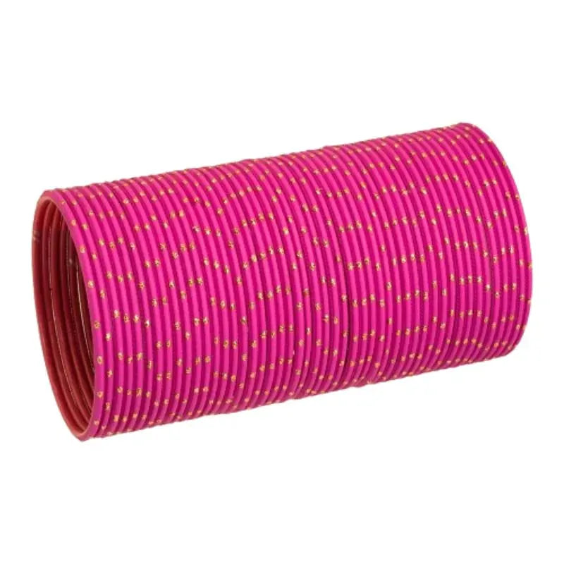 Agni-A Metal Bangles Size 2.10 - Set of 24 - Dark Pink-Global Food Hub