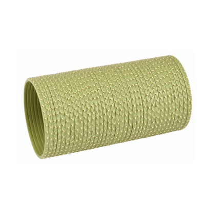 Agni-A Metal Bangles Size 2.10 - Set of 24 - Light Olive Green-Global Food Hub