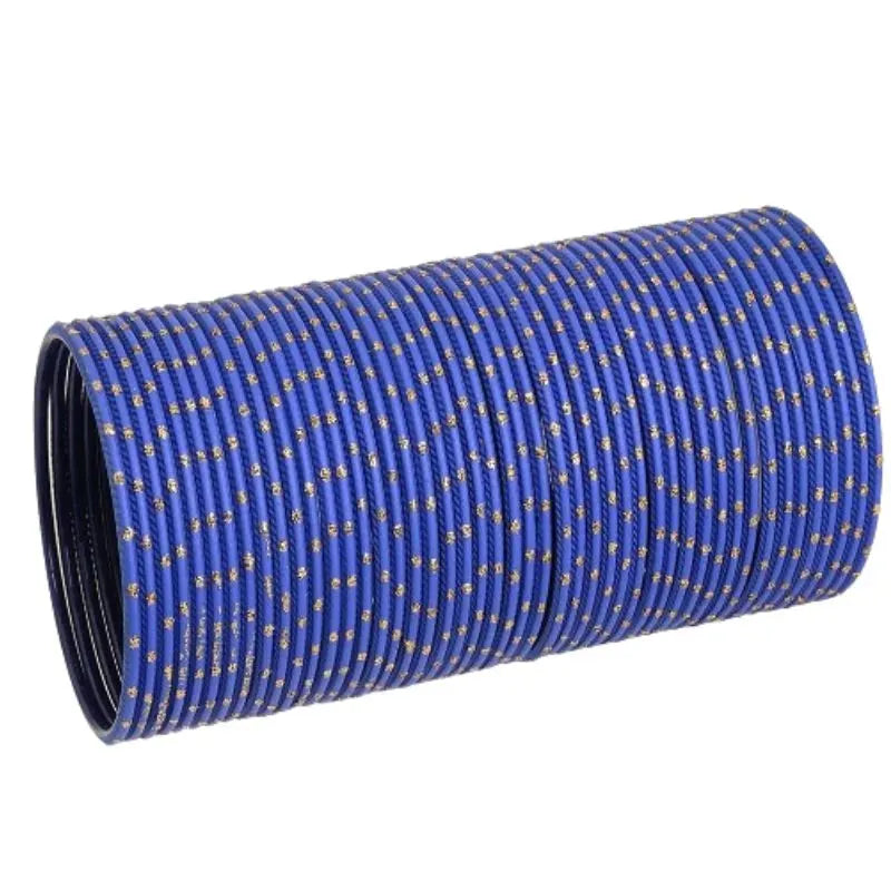 Agni Metal Bangles Size 2.10 - Set of 24 - Royal Blue-Global Food Hub