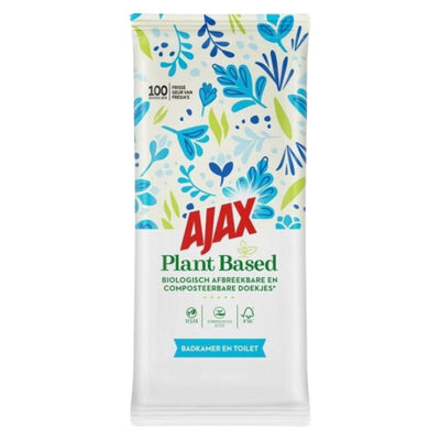 Ajax Plant Based Cleaning Wipes Multi Surface 100 Wipes-Global Food Hub