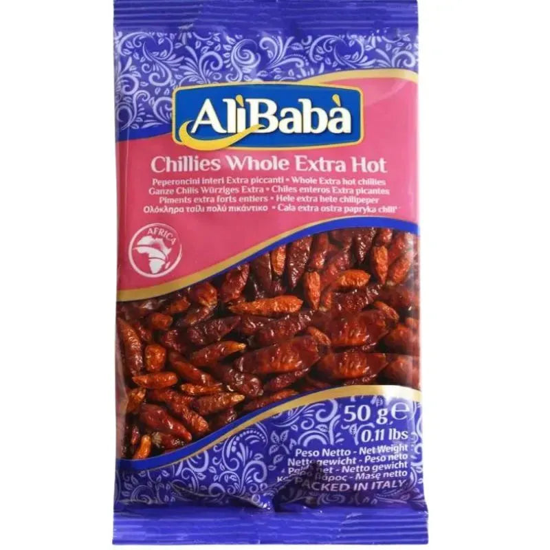 Ali Baba Chilli Whole Red Extra Hot - 50g-Global Food Hub