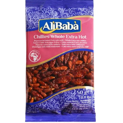 Ali Baba Chilli Whole Red Extra Hot-50 gram-Global Food Hub