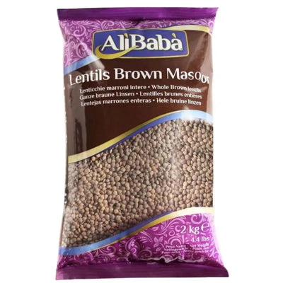 Ali Baba Whole Brown Lentils - 2Kgs-Global Food Hub