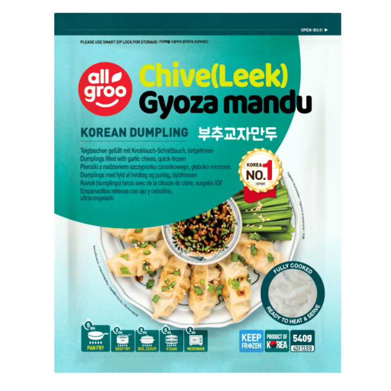 All Groo Frozen Gyoza Mandu Chive (Leek) - 540g-Global Food Hub