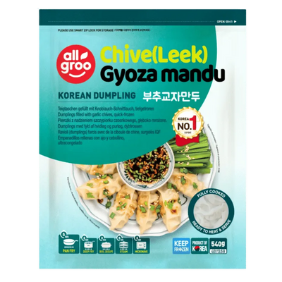 All Groo Frozen Gyoza Mandu Chive (Leek) - 540g-Global Food Hub