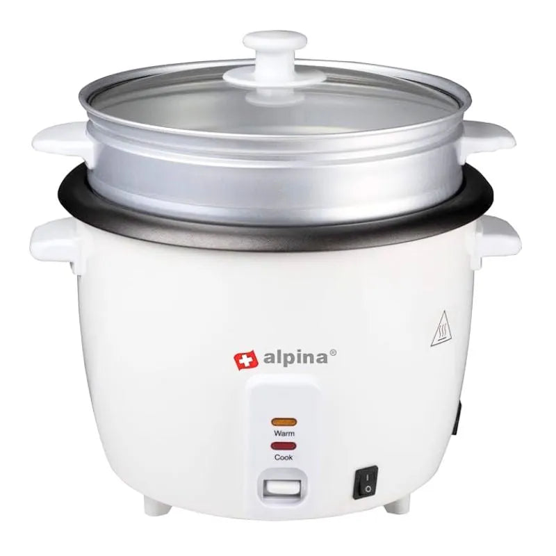 Alpina Rice Cooker - 1.8 Liter - 700 Watt -With Cooking and Heat Indicator Light-Global Food Hub