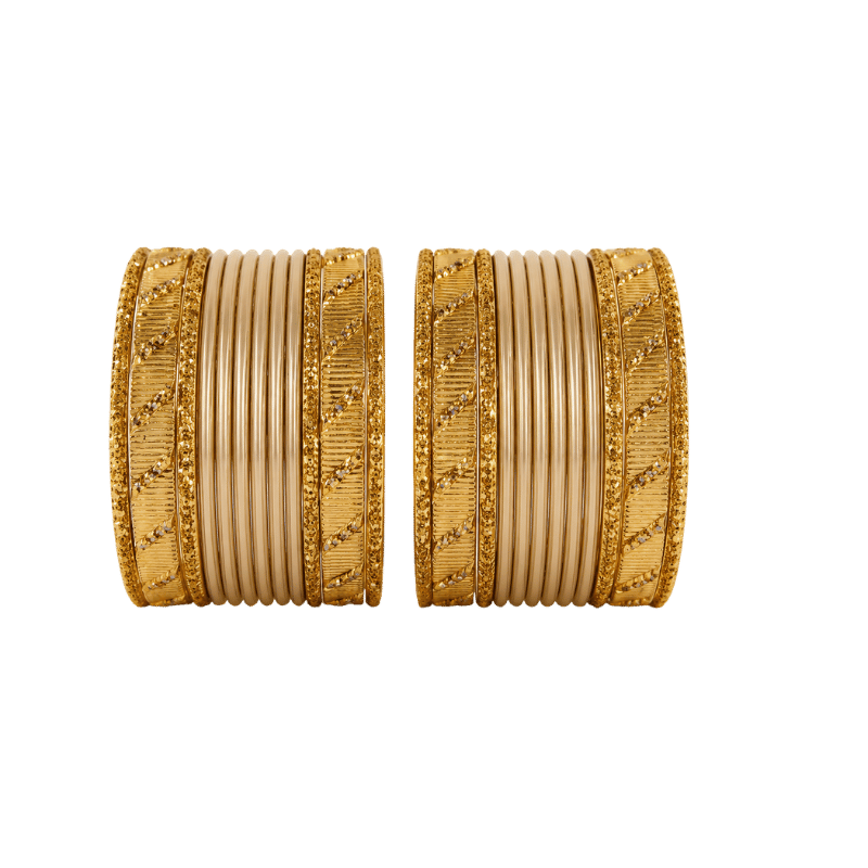 Amanat Kids Bangles Set of 24 - Golden - Size 2.00-Global Food Hub