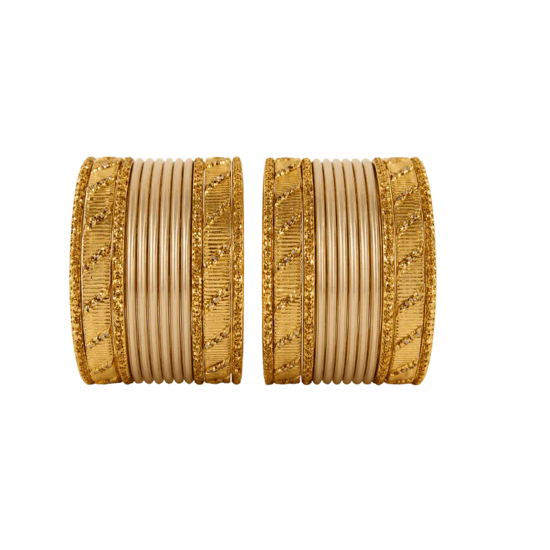 Amanat Kids Bangles Set of 24 - Golden - Size 1.12-Global Food Hub