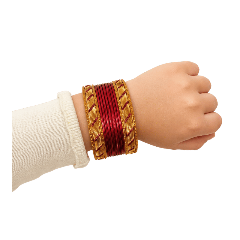 Amanat Kids Bangles Set of 24 - Maroon - Size 1.14-Global Food Hub