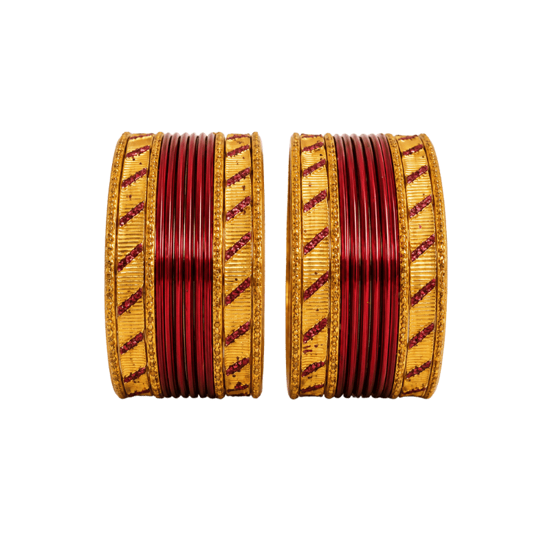 Amanat Kids Bangles Set of 24 - Maroon - Size 1.14-Global Food Hub