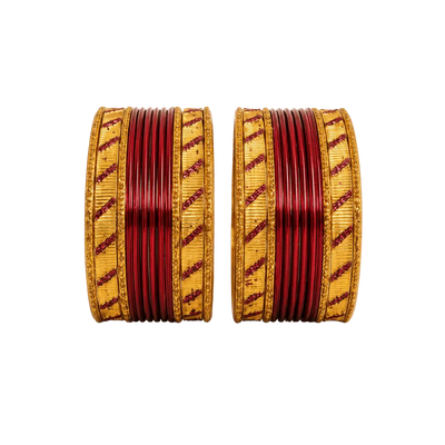Amanat Kids Bangles Set of 24 - Maroon - Size 1.12-Global Food Hub