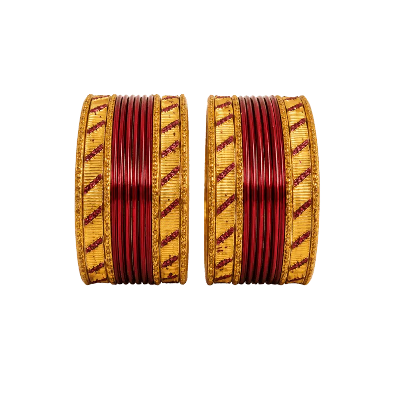 Amanat Kids Bangles Set of 24 - Maroon - Size 1.14-Global Food Hub