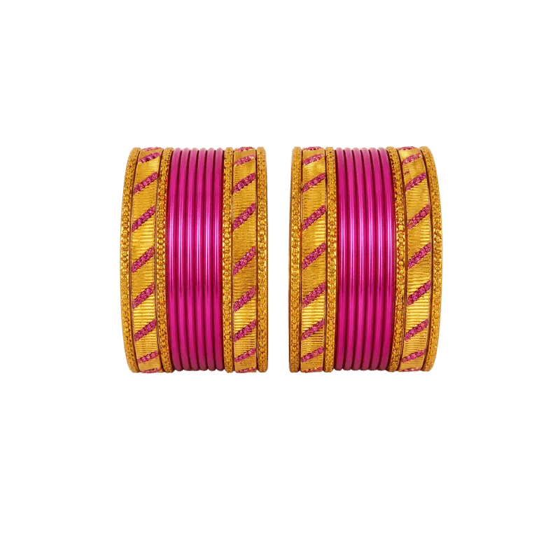 Amanat Kids Bangles Set of 24 - Pink - Size 1.12-Global Food Hub