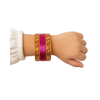 Amanat Kids Bangles Set of 24 - Pink - Size 2.00-Global Food Hub