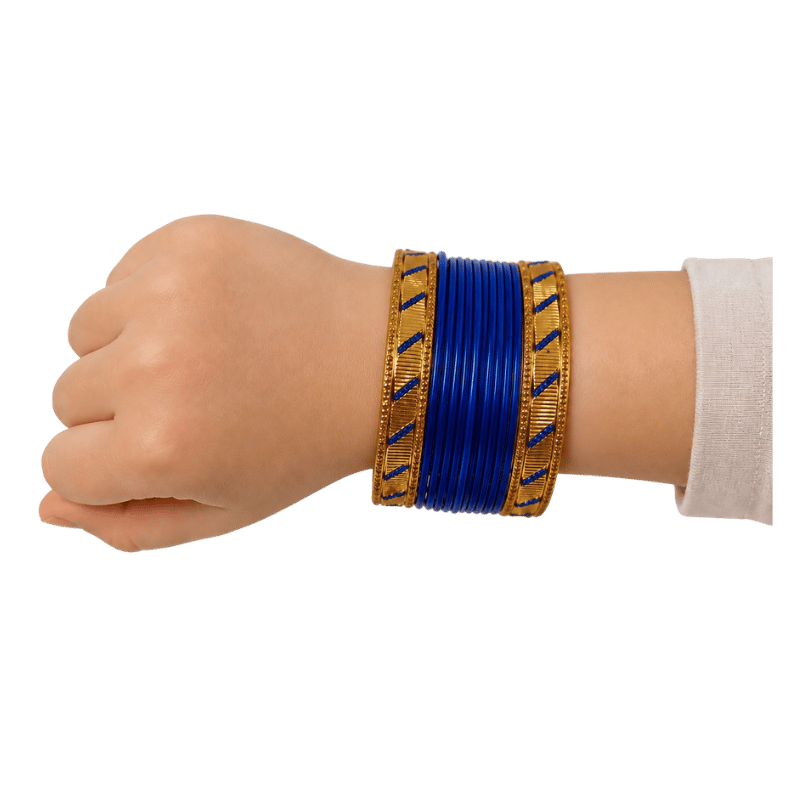 Amanat Kids Bangles Set of 24 - Royal Blue- Size 1.14-Global Food Hub
