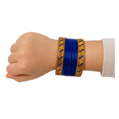 Amanat Kids Bangles Set of 24 - Royal Blue- Size 2.00-Global Food Hub