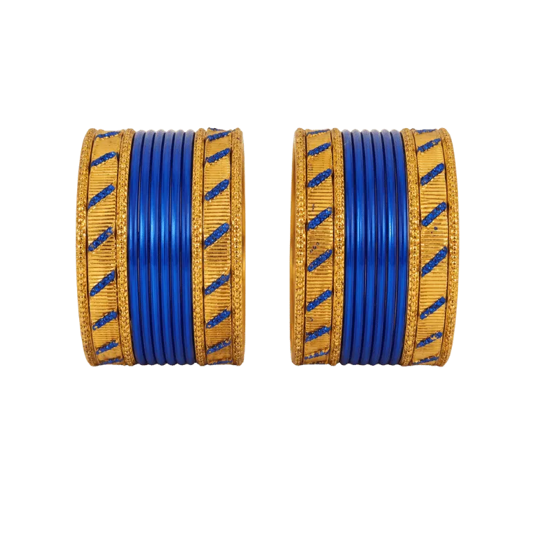 Amanat Kids Bangles Set of 24 - Royal Blue- Size 2.00-Global Food Hub