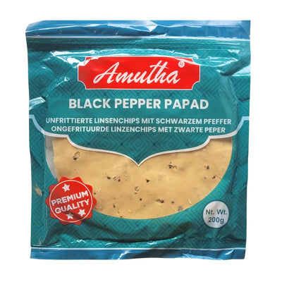 Amutha Black Pepper Papads-200 grams-Global Food Hub