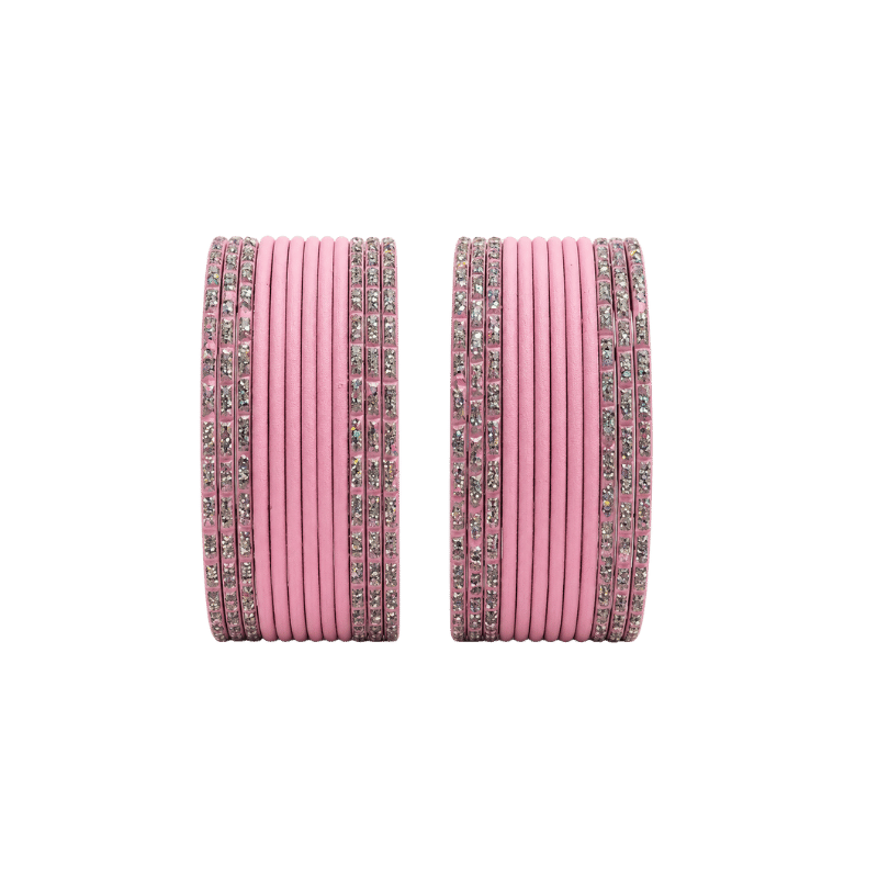 Anmol Kids Bangles Set of 24 - Baby Pink- Size 1.14-Global Food Hub