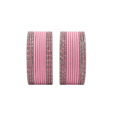 Anmol Kids Bangles Set of 24 - Baby Pink- Size 1.14-Global Food Hub