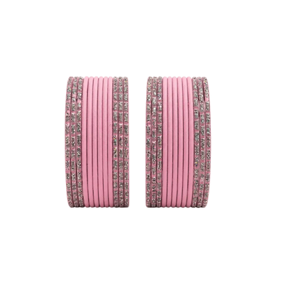 Anmol Kids Bangles Set of 24 - Baby Pink- Size 1.00-Global Food Hub